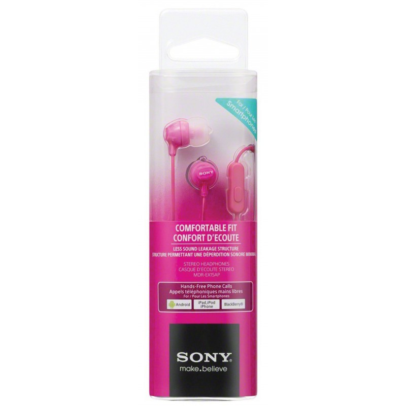 Sony slušalice EX-15 pink