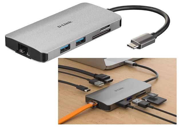 USB HUB Razdjelnik D-Link USB-C 8-in-1 DUB-M810