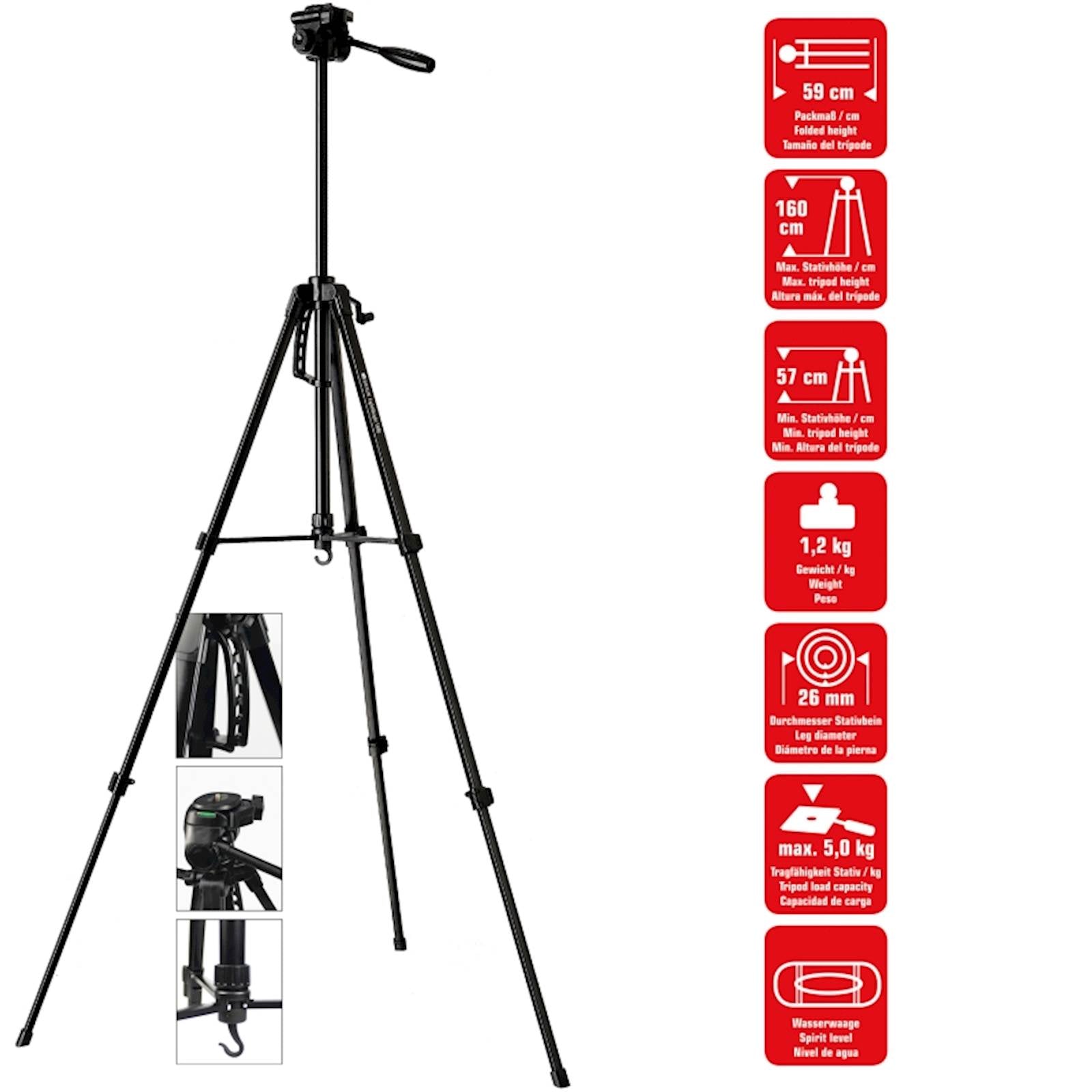 Stativ tripod BRAUN LightWeight 160S 5kg nosiv.