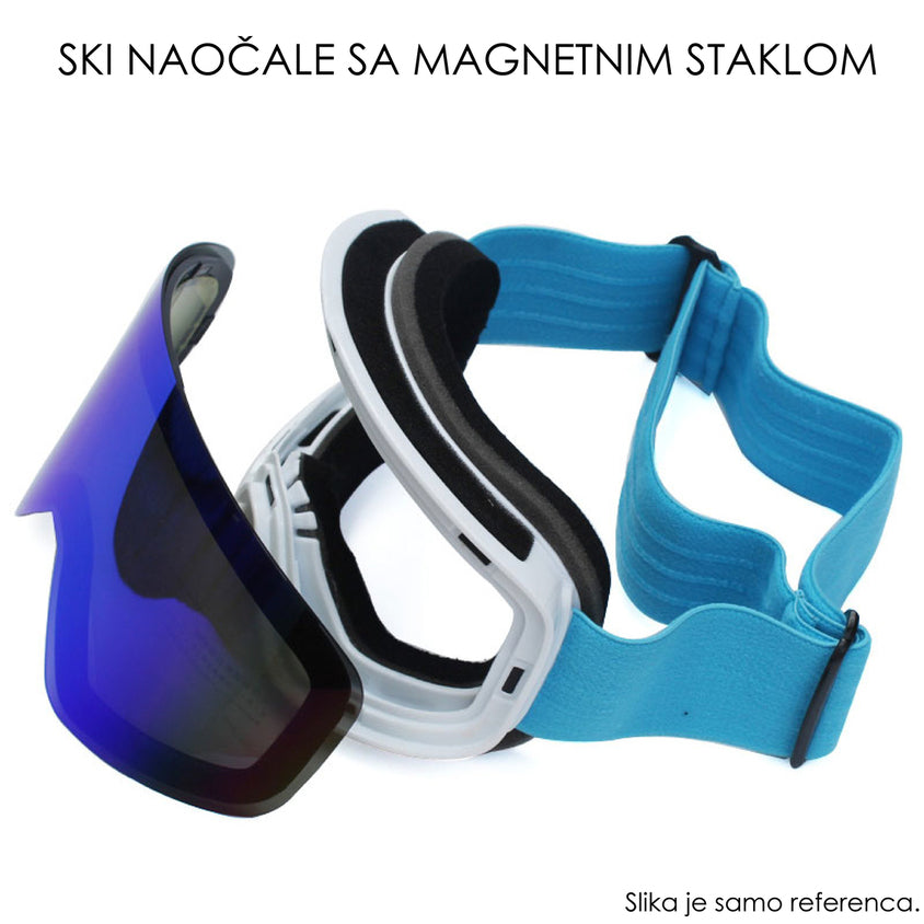 SKI NAOČALE SA MAGNETNIM STAKLOM CRNE