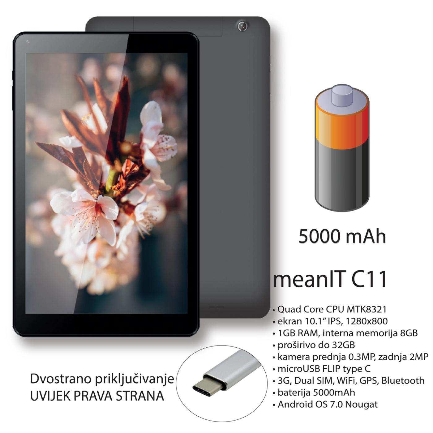 Tablet MeanIT C11 10.1" 1GB/8GB Dual SIM IPS