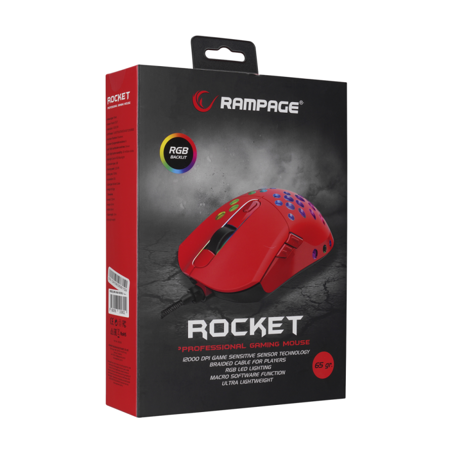 Gaming Miš Rampage SMX-R66 Rocket Red RGB