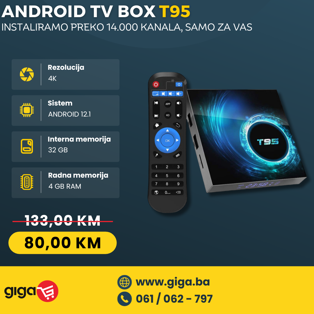 Android TV Box T95 4 GB -  Besplatni kanali