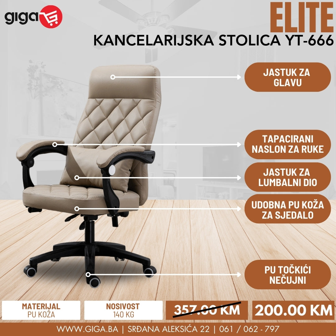 ELITE Kancelarijska stolica YT-667 Khaki