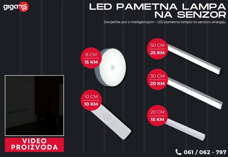 LED BEZICNA PAMETNA LAMPA NA SENZOR NOCNA