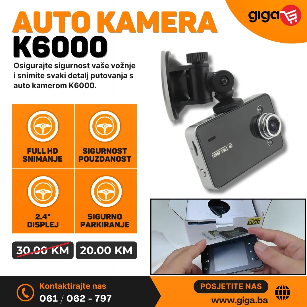 AUTO KAMERA SNIMAC FULL HD 2.4" K6000 DVR