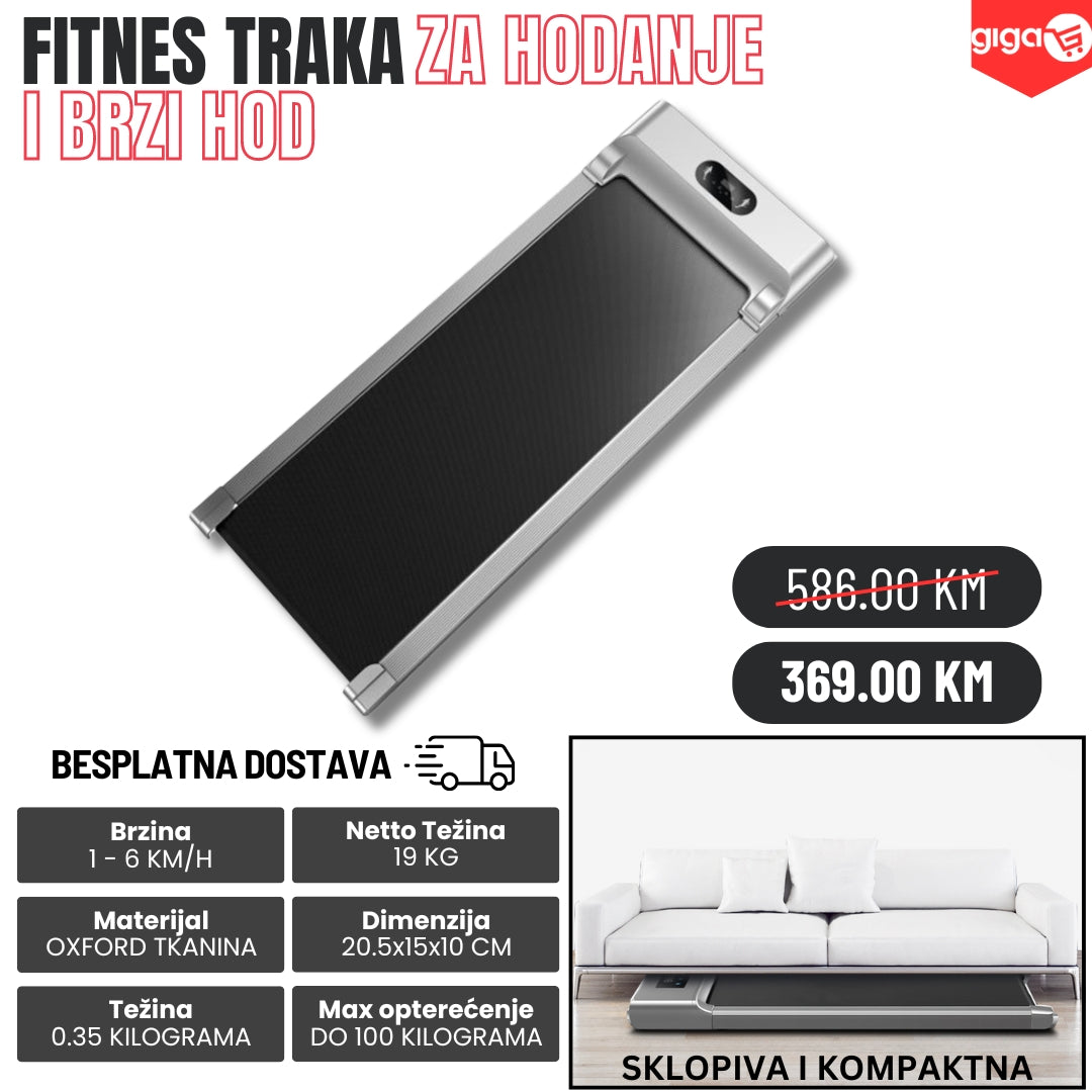 STRIDE FITNESS TRAKA ZA HODANJE I BRZI HOD SIVA