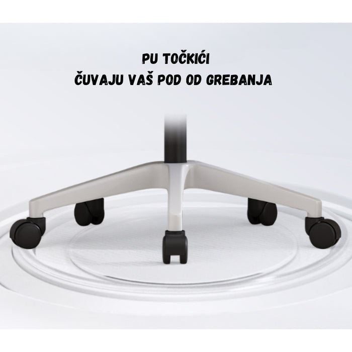 SET EOS KANCELARIJSKI RADNI STOL BIJELI + COMFORT ergonomska stolica YT-588 CRNA-CRNA