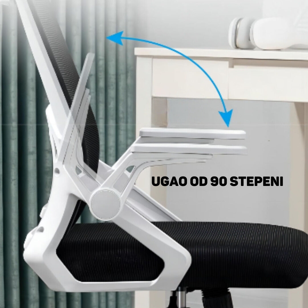 SET EOS KANCELARIJSKI RADNI STOL BIJELI + COMFORT ergonomska stolica YT-588 BIJELA-ROZA
