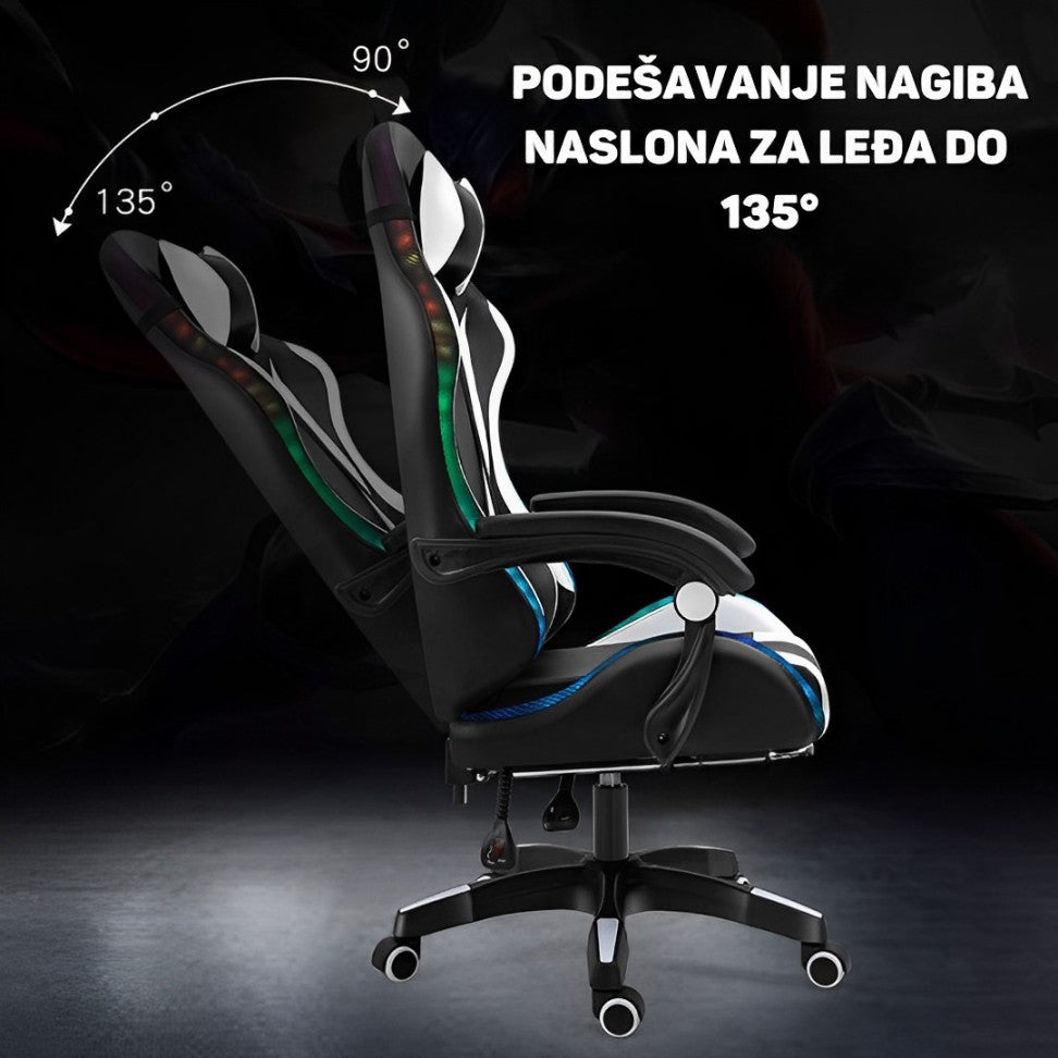 GAMING GEJMERSKA CHAHO RGB STOLICA CRNA