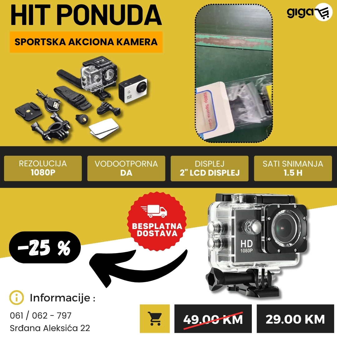 AKCIONA VODOOTPORNA KAMERA GOPRO GO PRO 1080P