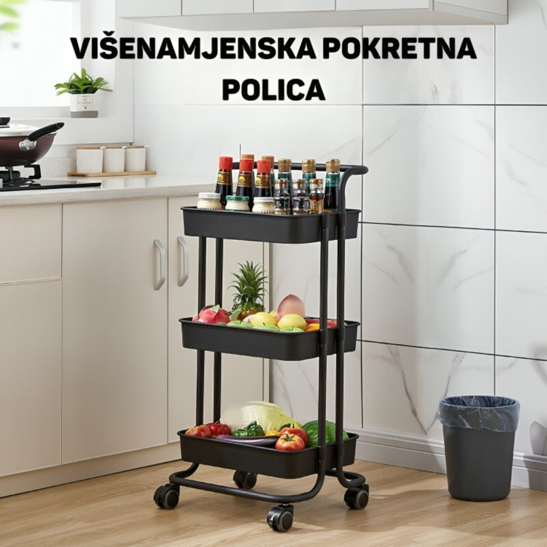 NIMA POKRETNA POLICA STALAŽA GARAŽNA TS-01 CRNA