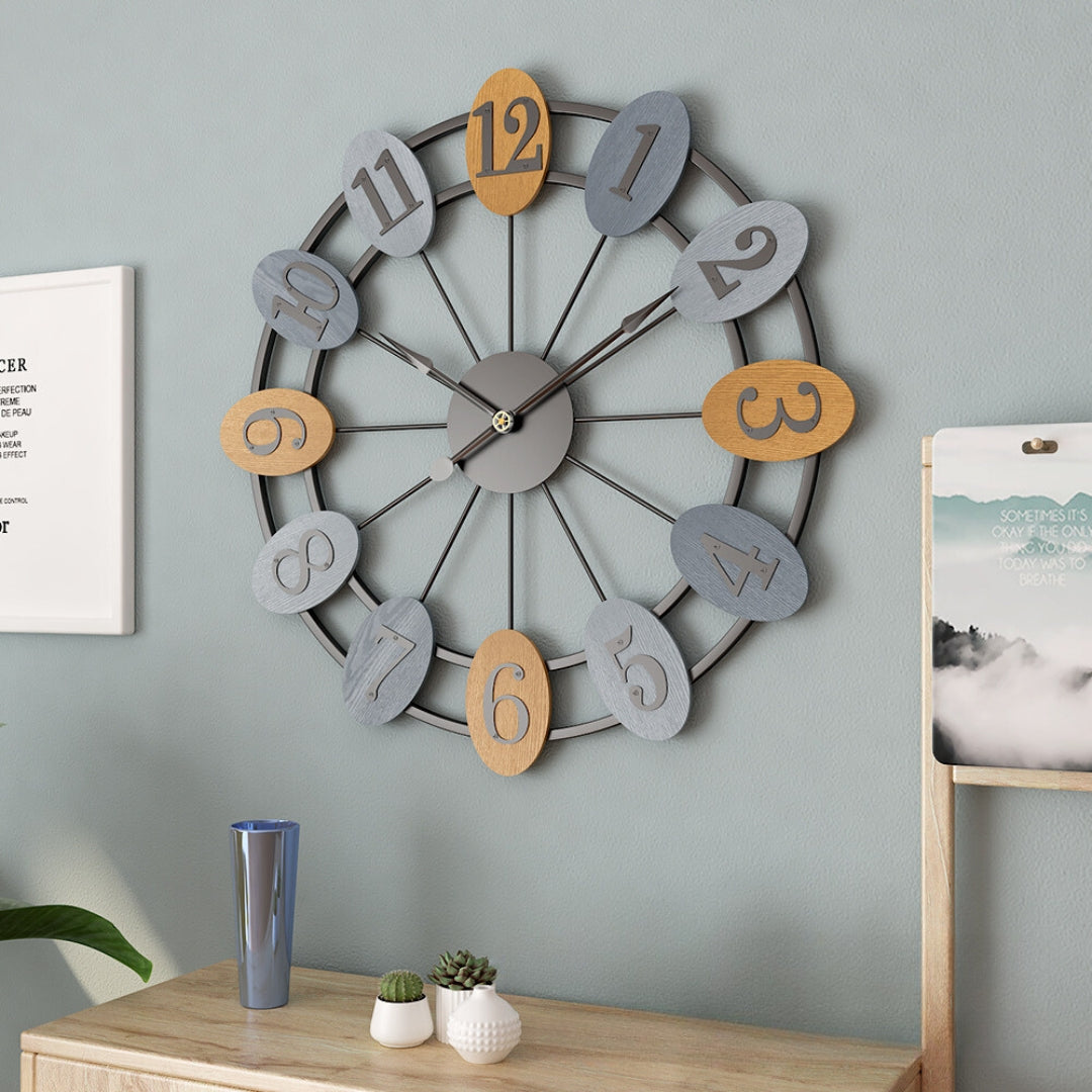 REALM DEKORATIVNI ZIDNI SAT 50 CM CRNI