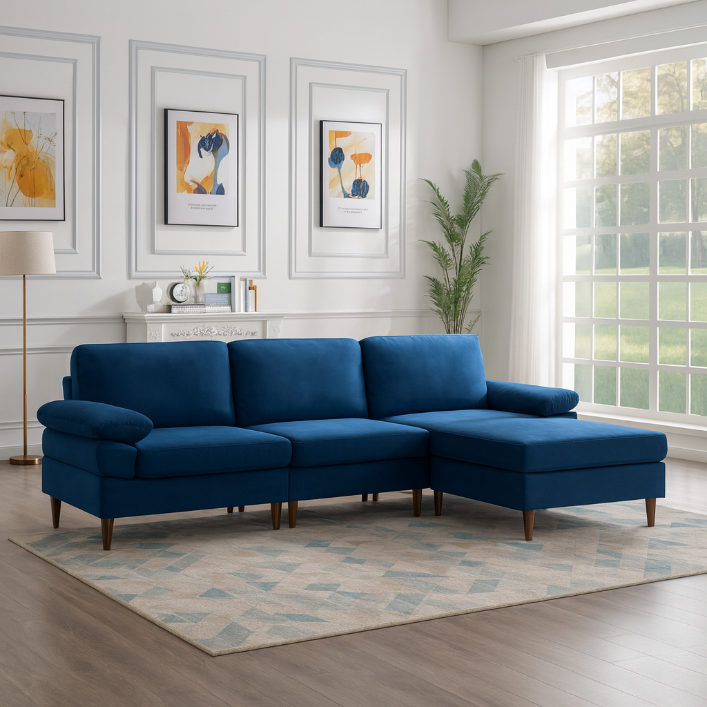 AKVILE UGAONA GARNITURA SOFA PLAVA