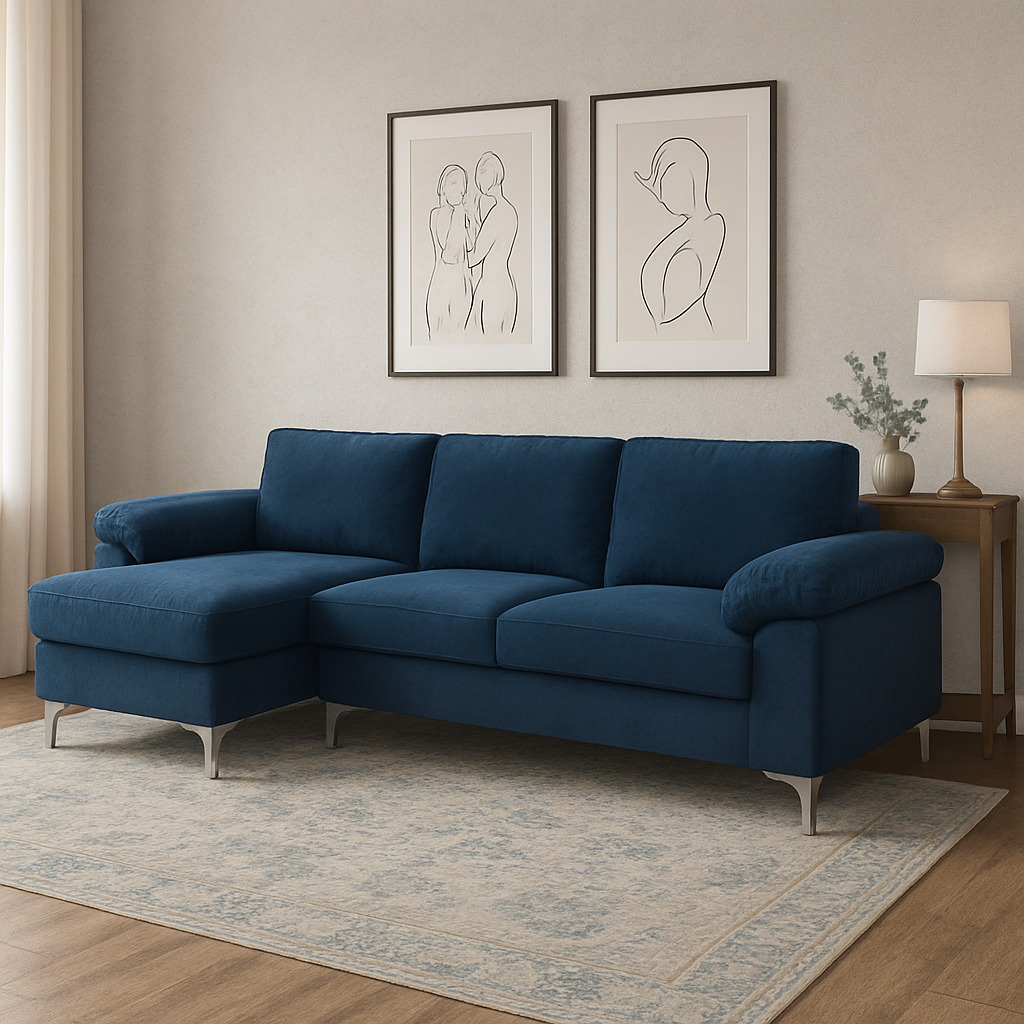 KAVEAH UGAONA GARNITURA SOFA PLAVA