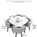 SKAYA SET 4X SMEĐA STOLICA PU + SMEĐI STOL