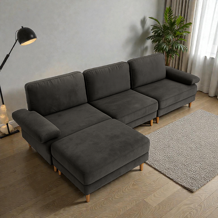 AKVILE UGAONA GARNITURA SOFA CRNA