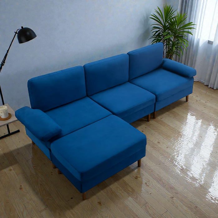 AKVILE UGAONA GARNITURA SOFA PLAVA