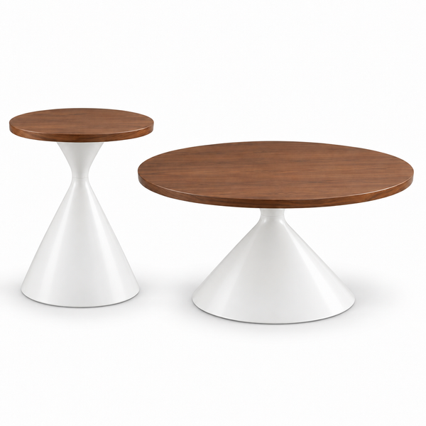 CONIC DNEVNI KLUB STOL BIJELO-SMEĐI 70X50 CM