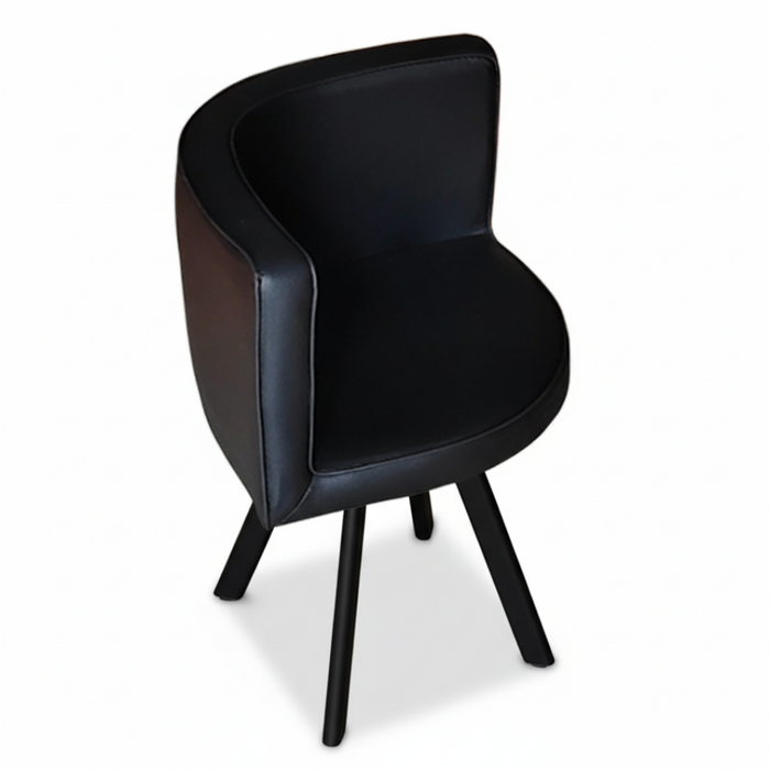 SKAYA SET 4X CRNA STOLICA KOŽA + BIJELI STOL