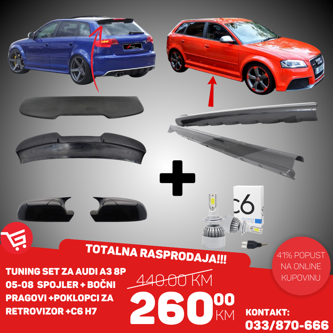 TUNING SET ZA AUDI A3 8P 2005-2008