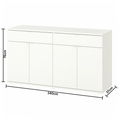 DEXTRA KOMODA 140x75CM BIJELA