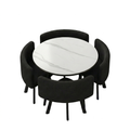 VLADI SET 4X CRNA STOLICA PLATNO + BIJELI STOL
