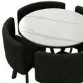 VLADI SET 4X CRNA STOLICA PLATNO + BIJELI STOL
