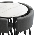 VLADI SET 4X TAMNO SIVA STOLICA PLATNO + BIJELI STOL