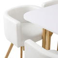 SEATRA SET 6X BIJELA STOLICA PU + BIJELI STOL