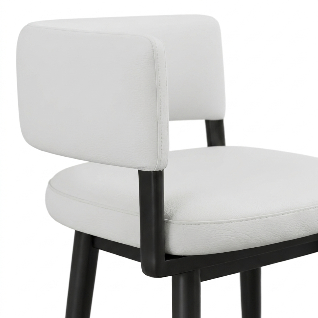 MEZZON SET 6X BIJELA STOLICA PU + BIJELI KAMENI STOL