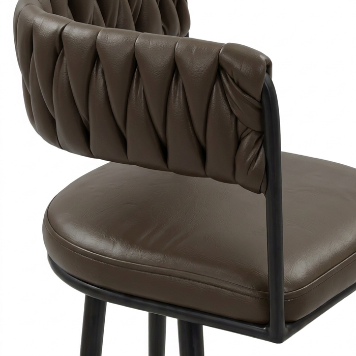 MEZZON SET 6X SMEĐA STOLICA PU + BIJELI KAMENI STOL
