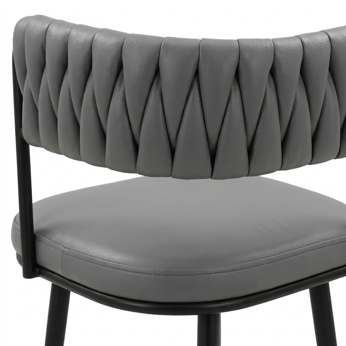 MEZZON SET 6X SIVA STOLICA PU + SIVI KAMENI STOL