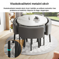 VLADI SET 4X CRNA STOLICA PLATNO + BIJELI STOL