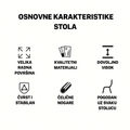 SET ODYSSEY STOLICA CRNA BIJELI RAM I EOS STOL