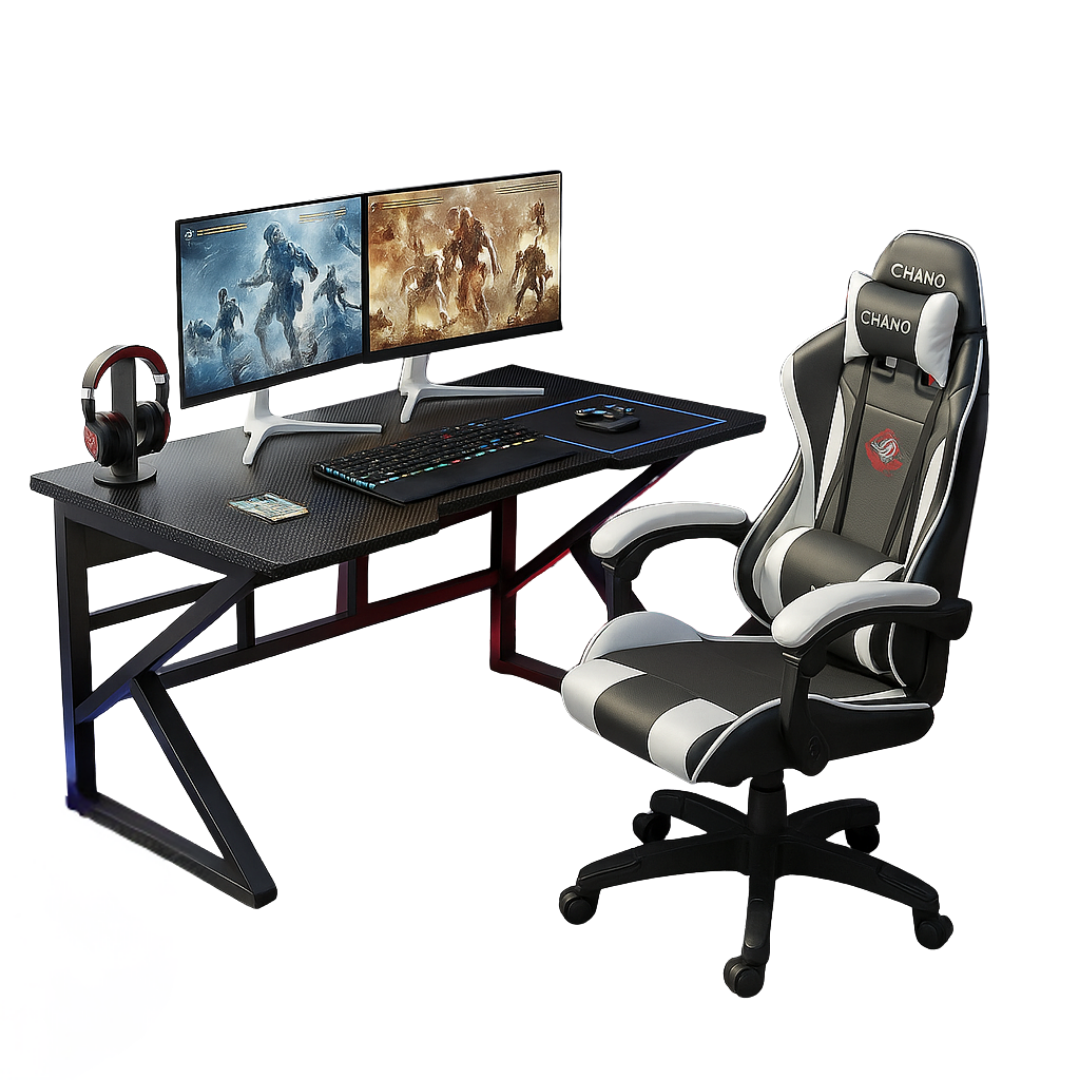 SET CHAHO MASAŽNA BIJELA STOLICA + CHADO GAMING STOL 100cm