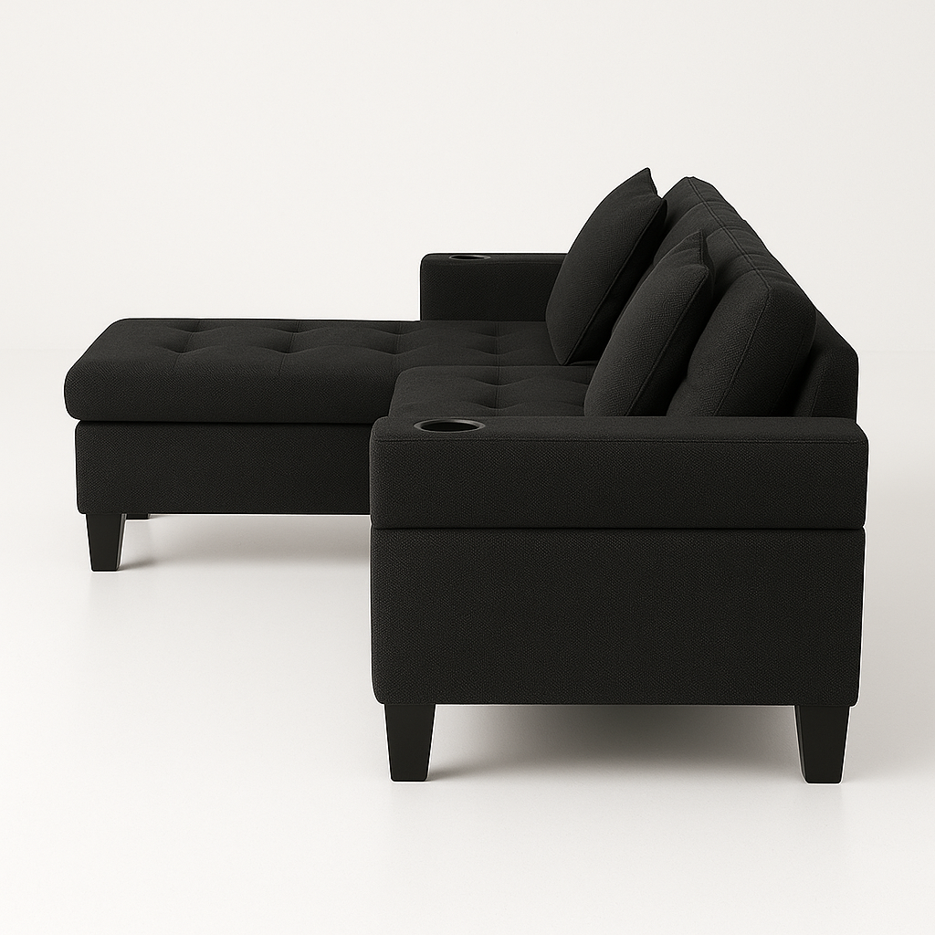 TAPLEY UGAONA GARNITURA SOFA CRNA