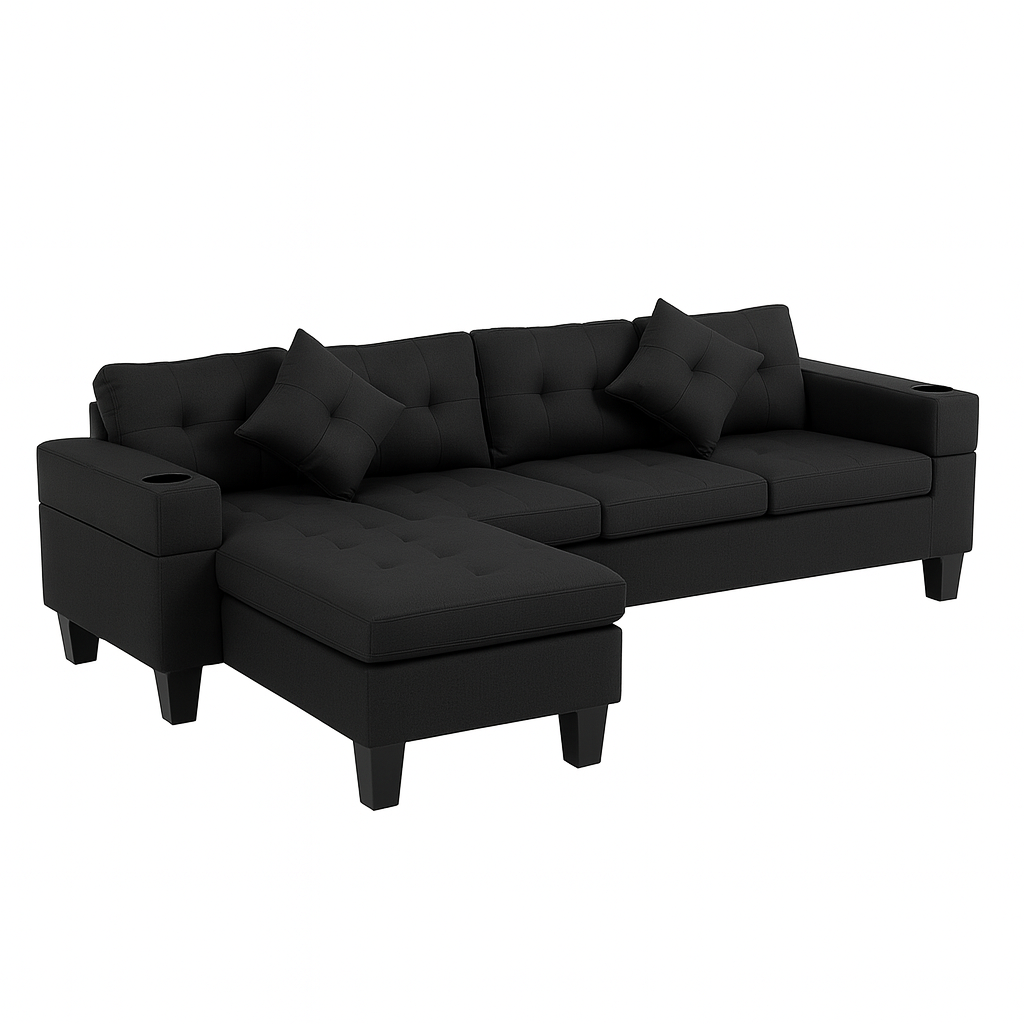 TAPLEY UGAONA GARNITURA SOFA CRNA