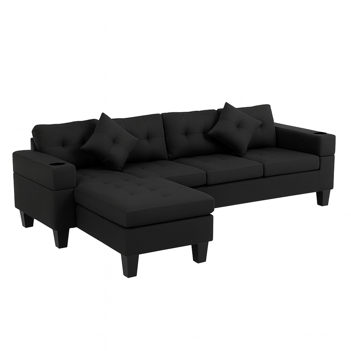 TAPLEY UGAONA GARNITURA SOFA CRNA