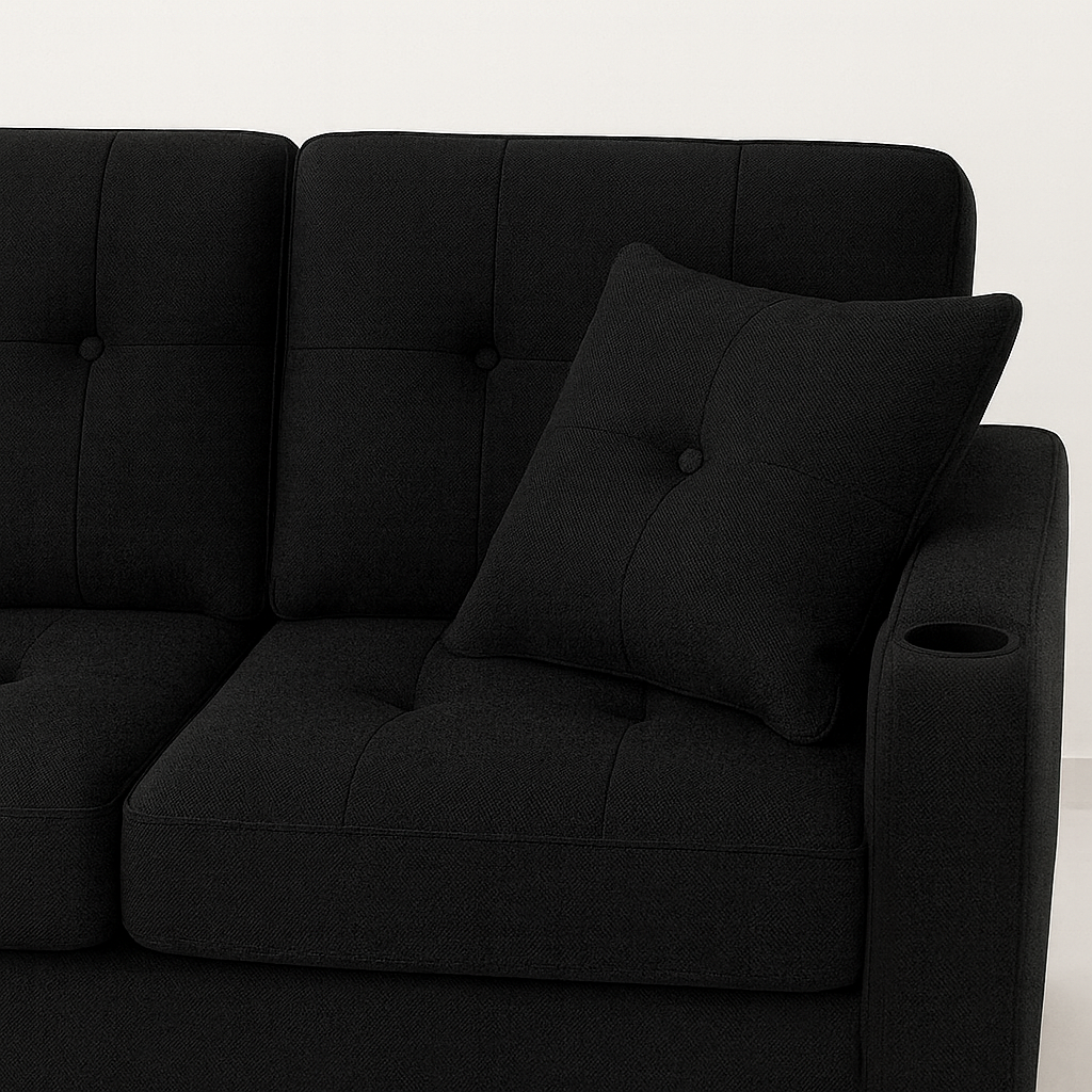 TAPLEY UGAONA GARNITURA SOFA CRNA