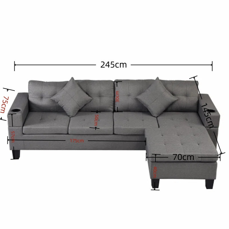 TAPLEY UGAONA GARNITURA SOFA CRNA
