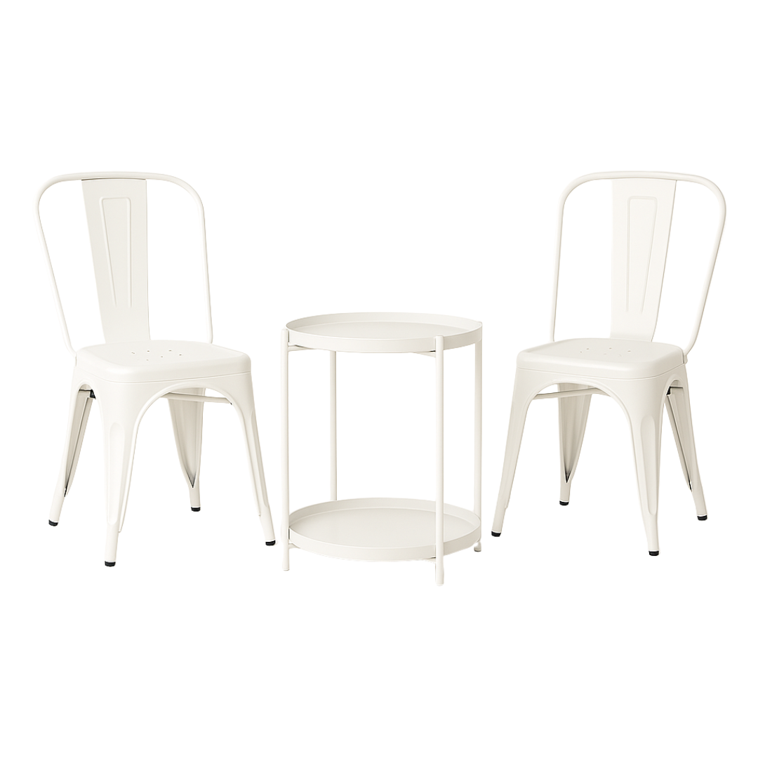 SET LUNA KLUB STOL BIJELI + 2X TITAN STOLICA