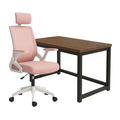 SET EOS KANCELARIJSKI RADNI STOL CRNI + COMFORT ergonomska stolica YT-588 BIJELA-ROZA
