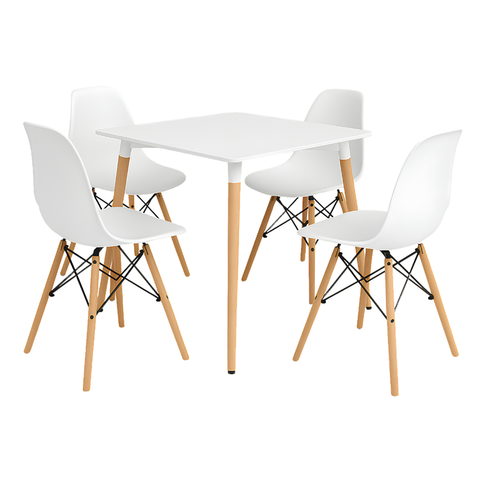 SET PULSE 80x80 STOL + 4x SUPPER BIJELA