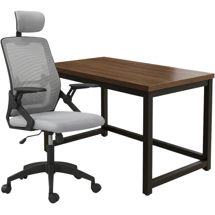 SET EOS KANCELARIJSKI RADNI STOL CRNI + COMFORT ergonomska stolica YT-588 CRNA-SIVA