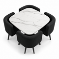 SKAYA SET 4X CRNA STOLICA PLATNO + BIJELI STOL