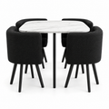 SKAYA SET 4X CRNA STOLICA PLATNO + BIJELI STOL