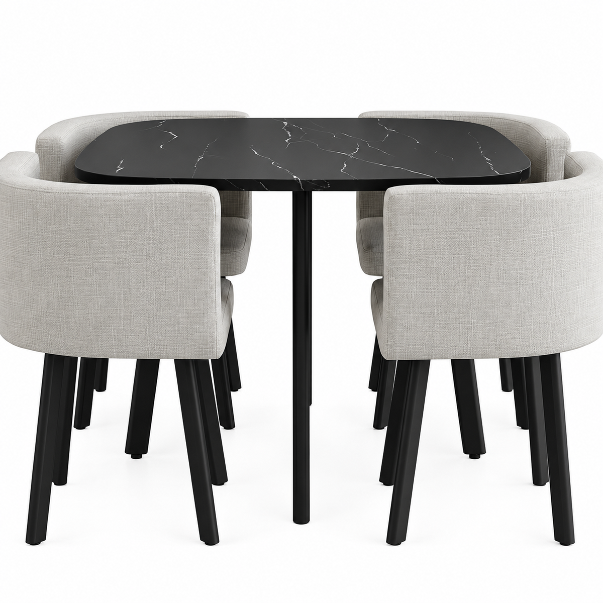 SKAYA SET 4X SVJETLO SIVA STOLICA PLATNO + CRNI KAMENI