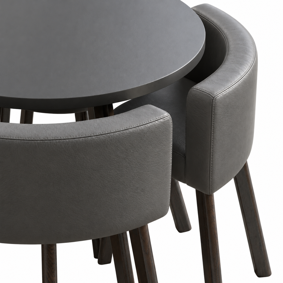 VLADI SET 4X TAMNO SIVA STOLICA PU + SIVI STOL