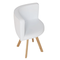 SEATRA SET 6X BIJELA STOLICA PU + BIJELI STOL